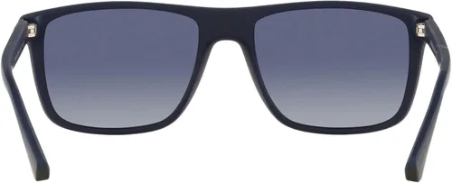 Vista 7 de Emporio Armani Gafas de sol redondas de moda para hombre, NegroGomaAzul Gradiente