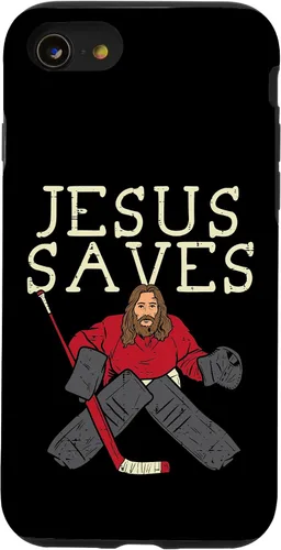 Vista 18 de Jesus Save Ice Hockey Goalie Religious Christian Goaltender Case for iPhone 17