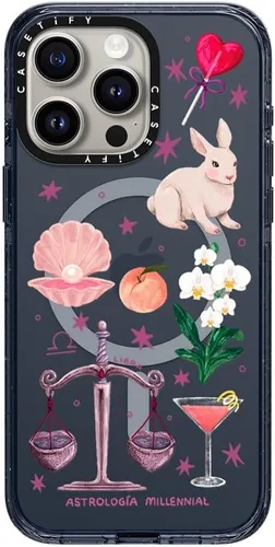 Vista 28 de CASETiFY Funda para iPhone 15 Pro Max, compatible con MagSafe Protección contra caídas de grado militar de 8.2 pies Hortensias azules Nantucket