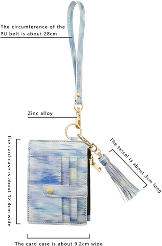 Vista 2 de Joyería de pavo real para mujer, carteras pequeñas, cartera delgada con monedero y tarjetero de crédito