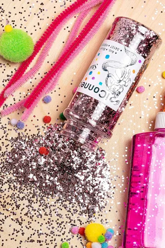 Vista 2 de iConnectWith Glitter – Blush Rose Gold, Stubby Polyester Glitter; Multi-use for Crafts, Decorations, Nail Art, Makeup, Tumblers, Resin Art, and DIY