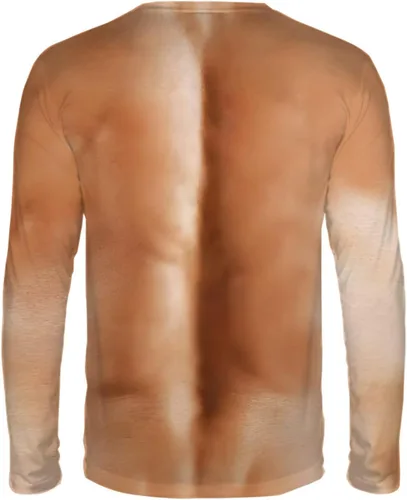 Vista 3 de FakeMuscle - Camiseta de manga corta para hombre, impresión 3D, casual, divertida, con patrón novedoso, camiseta de manga corta