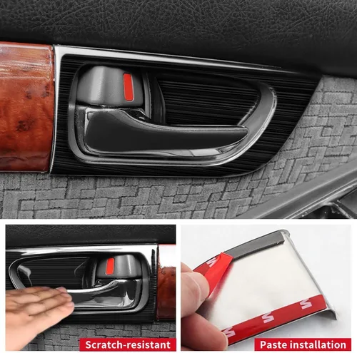 Vista 9 de Panel de manija de puerta de acero inoxidable para Toyota Land Cruiser Prado 120 2003-2009 2008 2007 2006 2005 2004 LC120 Accesorios de decoración