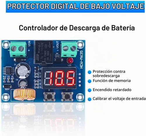 Vista 3 de ICSTATION - 2 protectores digitales de bajo voltaje, interruptor de desconexión de corte de bajo voltaje de 12-36 V 20 A, módulo de protección