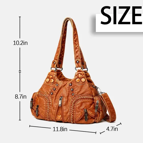 Vista 2 de Bolso vintage para mujer Tendencia de moda Bolso cruzado de un solo hombro de gran capacidad