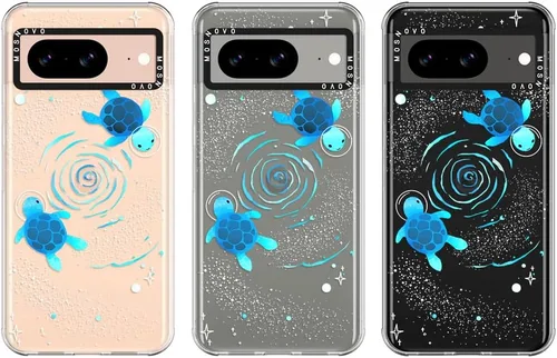 Vista 3 de MOSNOVO Funda para Google Pixel 8, [Buffertech protección contra caídas de grado militar de 6.6 pies] [Tecnología Anti Despegado] Funda Transparente