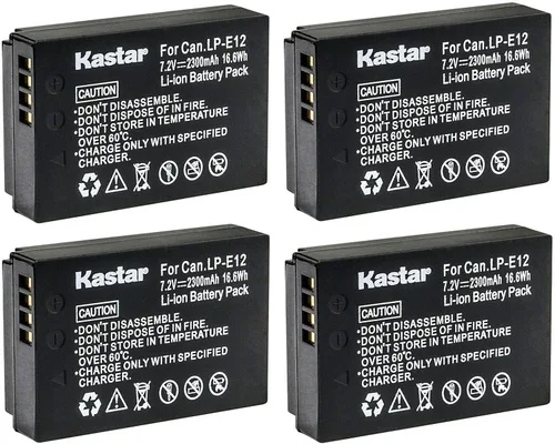 Vista 6 de Kastar Paquete de 1 batería LP-E12 de 7.2 V 2300 mAh de repuesto para batería Canon LP-E12 LPE12, cargador Canon LC-E12 LC-E12E