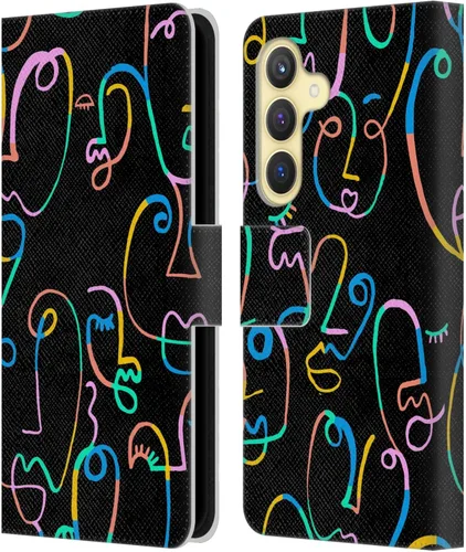 Vista 241 de Head Case Designs Officially Licensed Ninola Brushstrokes Multi Colorful Leather Wallet Case Compatible with Samsung Galaxy A07 4G