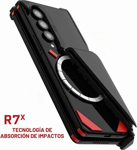 Vista 5 de Ghostek Exec - Funda tipo cartera para Galaxy Z Fold 4 con soporte magnético para tarjetas de crédito, protección de bisagra, carga inalámbrica Negro