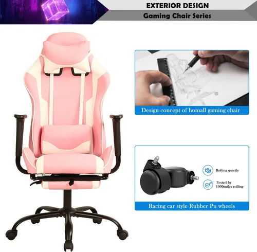 Vista 7 de Silla de juegos para adultos con reposapiés, silla de PC, silla de jugador, silla de juegos, silla de juegos económica, silla de escritorio