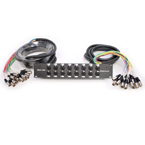 Vista 9 de Seismic Audio SARMSS-32x530 - Cable de serpiente, divisor combinado XLR TRS de 32 canales para montaje en bastidor, troncos XLR de 5 y 30 pies