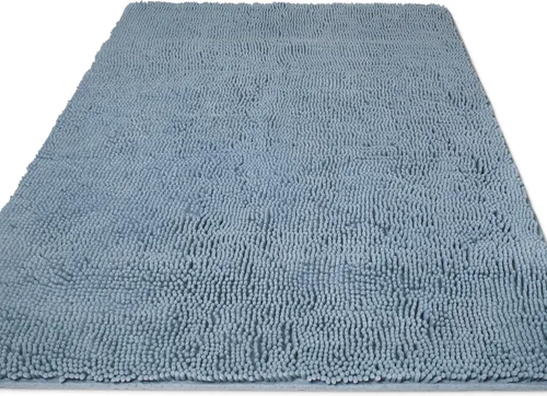 Vista 258 de Yeaban Alfombra de pasillo de baño de 24 x 72 pulgadas, antideslizante, alfombra de baño larga de felpilla gruesa, absorbente y lavable, alfombra