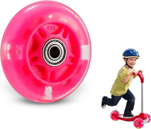 Vista 12 de Ruedas de repuesto para scooter, rueda de flash LED de 3.150 in, mini ruedas de patinaje para microscooter, luces traseras ABEC-7 de 3.150 in