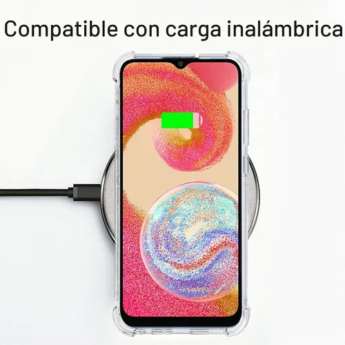 Vista 5 de Osophter Para Samsung Galaxy A04E Caso: Transparente Transparente Con Protector De Pantalla TPU Absorción De Golpes Flexible Cubierta Del Teléfono