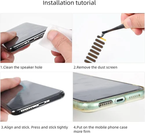 Vista 6 de Anti Dust Adhesive Covers Includes Dust Plugs and Tweezers Phone Speaker Dustproof Sticker Speaker Covers for Phone 16