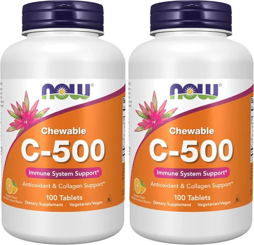 Vista 10 de Suplementos NOW, vitamina C-500, protección antioxidante*, sabor a cereza, 100 pastillas masticables