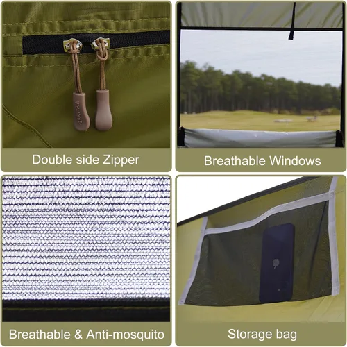Vista 8 de Vidalido Tienda de ducha para acampar al aire libre, fácil instalación, tienda de campaña de privacidad, vestuario, tiendas de campaña portátiles