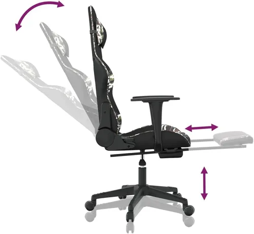 Vista 7 de Silla de masaje para juegos con reposapiés, silla ajustable, silla de sala de estar, silla de Internet Café, para laboratorio, oficina, para sala