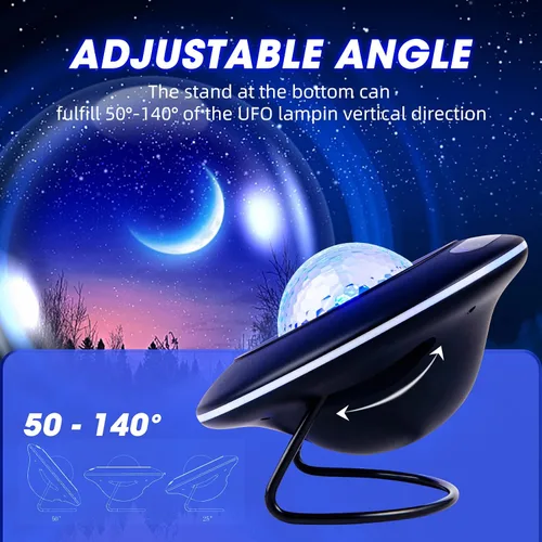 Vista 11 de LooEooDoo Proyector de estrellas, lámpara de proyección estrellada de la galaxia, altavoz Bluetooth con iluminación Aurora con temporizador