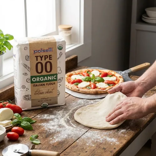 Vista 4 de POLSELLI Harina Orgánica, Tipo 00, 100% Grano Italiano, Harina Doble Cero, OO Extra Fina, 5 kg, 11 lbs, BIO, Pizza Napolitana Italiana, Pan, Pasta