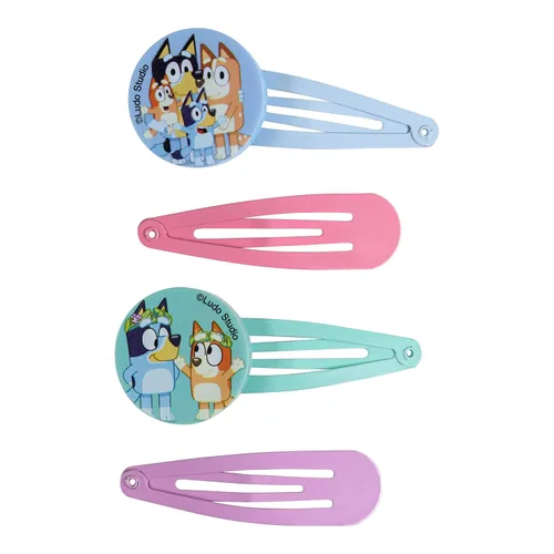 Vista 3 de Luv Her Bluey - Juego de accesorios de 20 piezas para niñas con 3 pasadores, 4 pinzas para el cabello, 5 elásticos y 8 ponis de rizo, a partir de 3