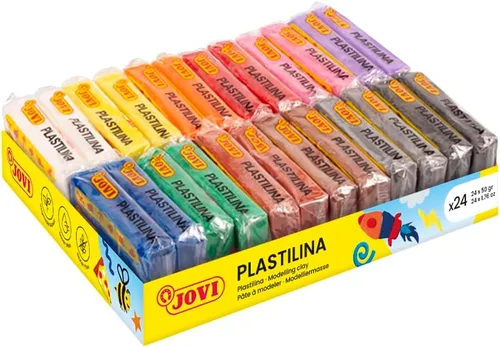 Vista 9 de Jovi - Pack de Plastilina, Arcilla de Modelado Reutilizable y Sin Secar, 24 Barras de Plastilina de 1.75oz, 100% a Base de Vegetales, Surtido de 6 6