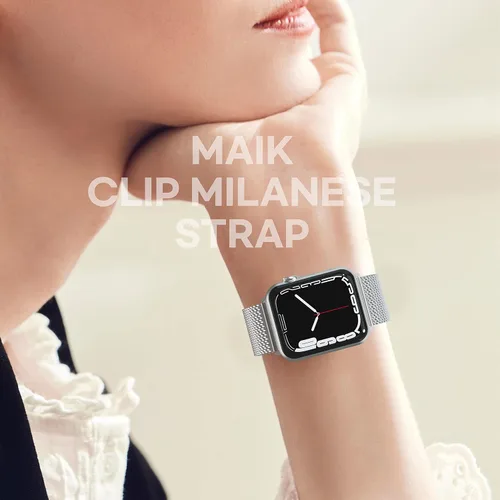 Vista 2 de miak CLIP MESH BAND for Apple Watch 45mm/44mm/42mm/41mm/40mm/38mm Negro