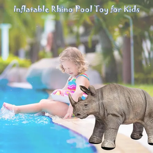 Vista 7 de Jet Creations an-Rhino - Animal inflable de rinoceronte blanco de 36.0 in, decoración de fiesta, accesorio de fotos de animales de peluche