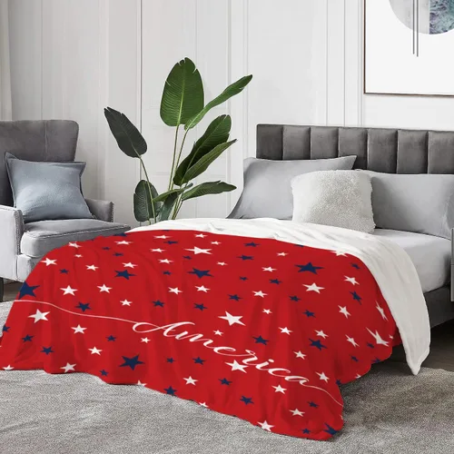 Vista 45 de YeeJu Manta de bandera estadounidense para bebé, patriótica para el 4 de julio, Día de los Caídos, 4 de julio, manta de forro polar para niños