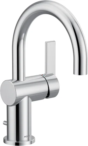 Vista 20 de Moen Cia 6221BG - Grifo de lavabo de baño con una sola manija con placa incluida, oro cepillado