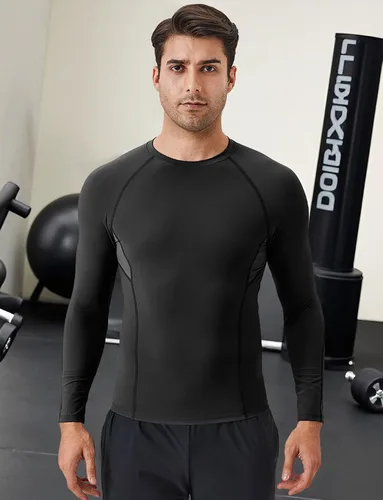 Vista 2 de SEAUR Compression Shirts for Men Long Sleeve Workout T-Shirts Quick Dry Running Base Layer Undershirt