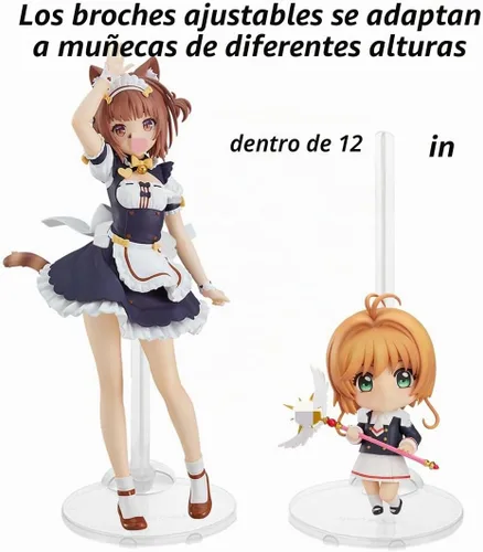Vista 2 de 10 soportes ajustables para muñecas, soporte de exhibición transparente para muñecas de 11-13 pulgadas