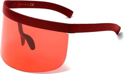 Vista 7 de OWL Cubierta De Máscara De Gran Tamaño Escudo Visera Estilo Marco Grande Sin Rimless Gafas De Sol Lente Mono UV400 Negro Azul
