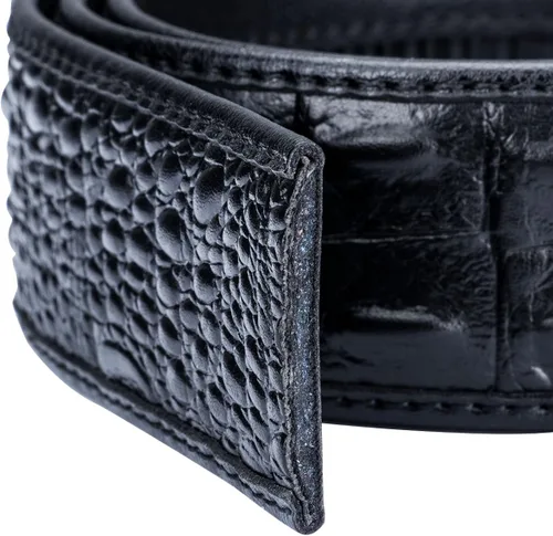 Vista 3 de Barry.Wang Hebilla de trinquete para hombre o correa de cuero genuino, hebilla sin níquel, ajustable