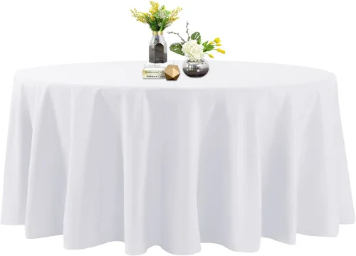 Vista 72 de Mantel de poliéster lavable de 132 pulgadas, resistente a las manchas y a las arrugas, mantel decorativo para mesa de comedor, fiestas de bufé