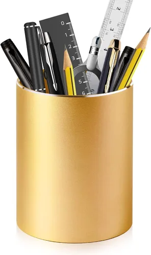Vista 9 de Soporte para bolígrafo para escritorio, taza de metal para bolígrafo, organizador de bolígrafos de escritorio y taza para lápices para accesorios