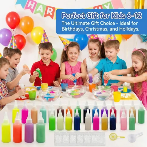 Vista 8 de Kit de recambio de 24 botellas de gel para manualidades, elfo de agua mágico, fabricante de juguetes para días lluviosos y lazos familiares, regalo