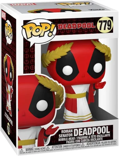 Vista 3 de Roman Senator Deadpool Pop #779 Pop Marvel Deadpool Figura de vinilo (con protector EcoTek para proteger la caja de exhibición)