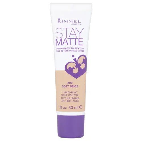 Vista 10 de 3 x Rimmel London Stay Matte - Base líquida mousse mate 30ml - 201 Beige clásico
