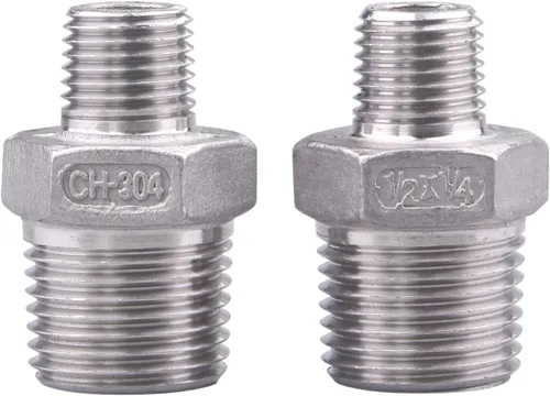 Vista 8 de Boquilla hexagonal macho NPT de 1 pulgada - DERPIPE acero inoxidable 304 roscado para kit de preparación, aplicación de tuberías caseras