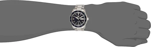 Vista 7 de SEIKO SNZH53 5 - Reloj automático de acero inoxidable con esfera azul oscuro para hombre, Azul, Reloj automático