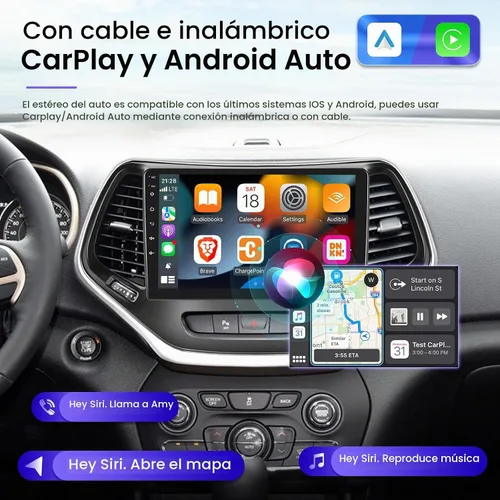 Vista 4 de Radio Android de 2 GB+64 GB para Jeep Cherokee 2013-2018, pantalla táctil de 10.1 pulgadas, estéreo de coche, Carplay y Android