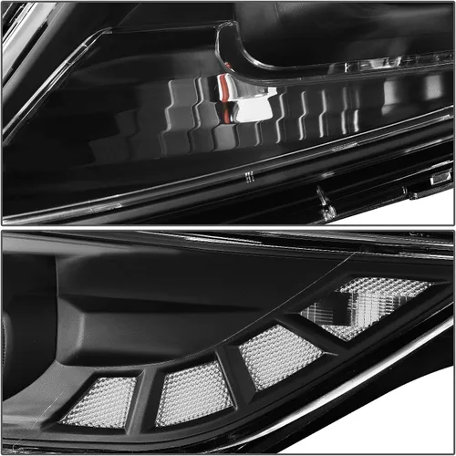 Vista 4 de DNA MOTORING HL-OH-KOPT11-BK-CL1 - Par de faros halógenos reflectores transparentes negros compatibles con modelos híbridos Optima Exclude