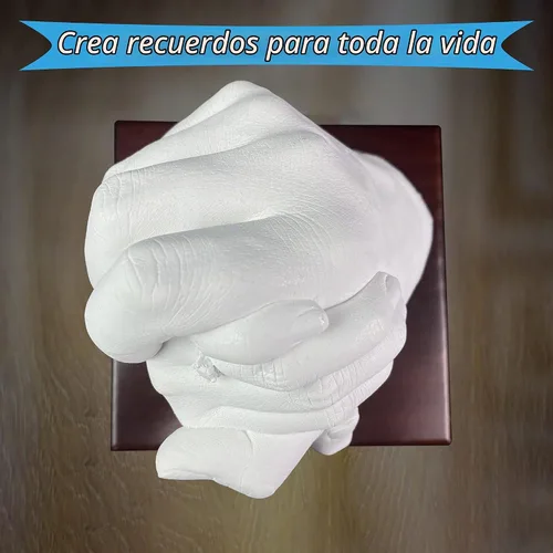 Vista 8 de Kit de fundición manual para parejas con base de madera y exhibición de tarjetas personales
