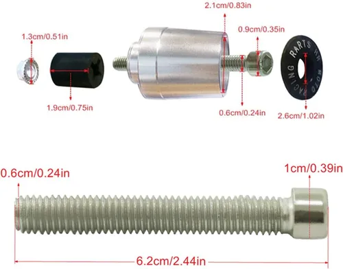 Vista 5 de Worldmotop - Tapón de extremo de manillar de motocicleta para Yamaha YZF R6 R1 R1 R125 R6S R25 R3 600R y todos los agarres de manillar de 7/8