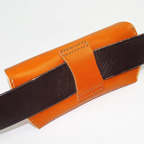 Vista 4 de DK86 Funda de cuero genuino para gafas de sol, para hombres y mujeres