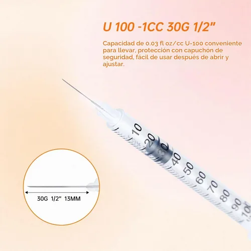Vista 3 de Jeringas desechables de 1ml/cc 30G de 1/2 pulgada con aguja, cada una envuelta individualmente. Paquete de 30 (1cc-30G 1/2"-30 PACK)