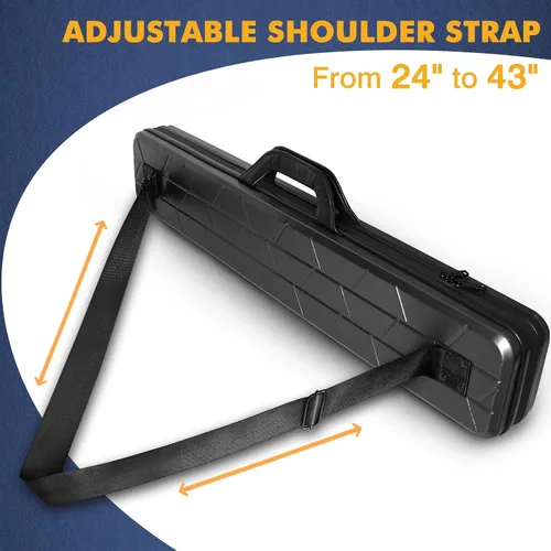 Vista 9 de Estuche para Taco de Billar, Funda Rígida para Taco de Billar 4x4 con 10 Ranuras Acolchadas, Bolsa de Billar Resistente con Mango de Cuero Suave
