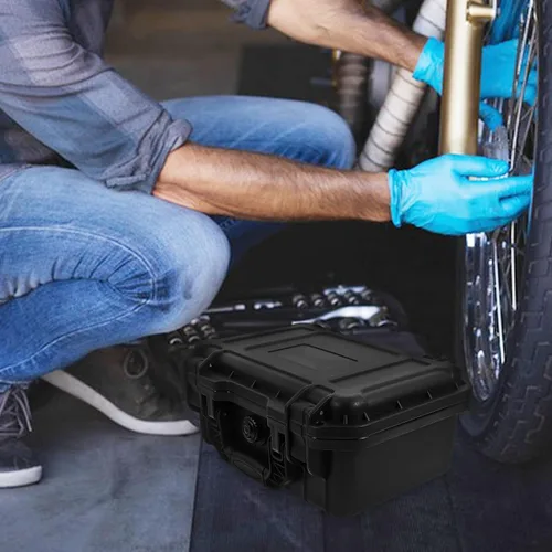 Vista 5 de VALICLUD Caja de herramientas de plástico pequeña portátil Almacenamiento resistente al agua Herramientas de mano Estuche de transporte compacto