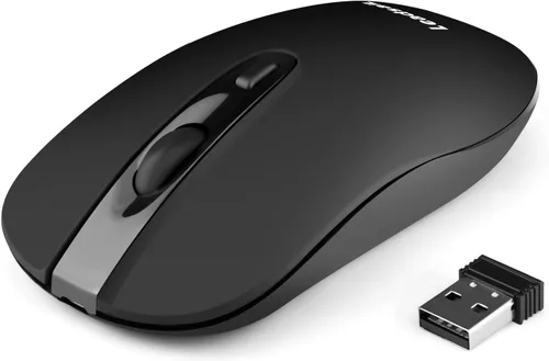 Vista 8 de LeadsaiL Ratón inalámbrico recargable para computadora, 2.4G, portátil, delgado, inalámbrico, menos ruido, para laptop, mouse óptico con 5 niveles